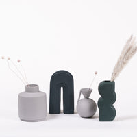 Navy Wave Ceramic Vase