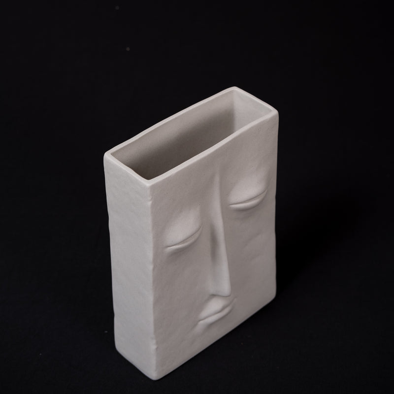 Stone-Faced Ceramic Vase